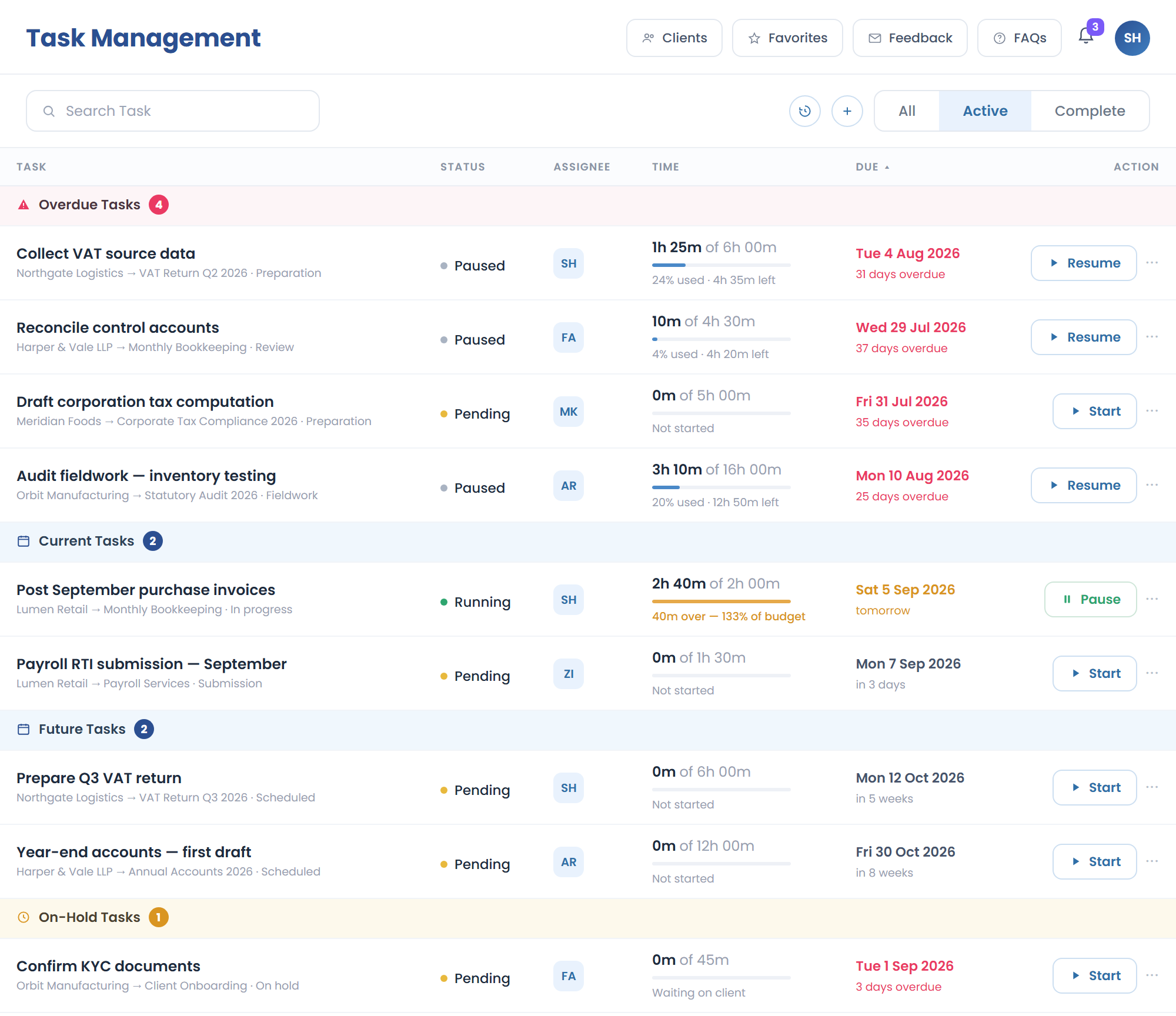 Time tracking and engagement hours